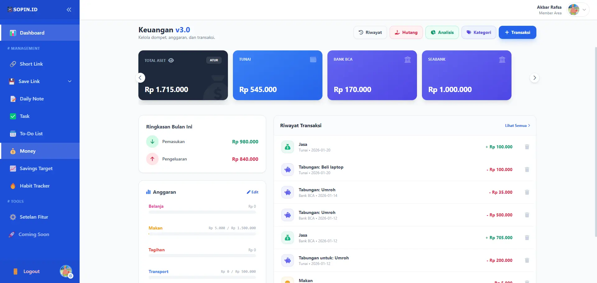 Aplikasi Money Manager
